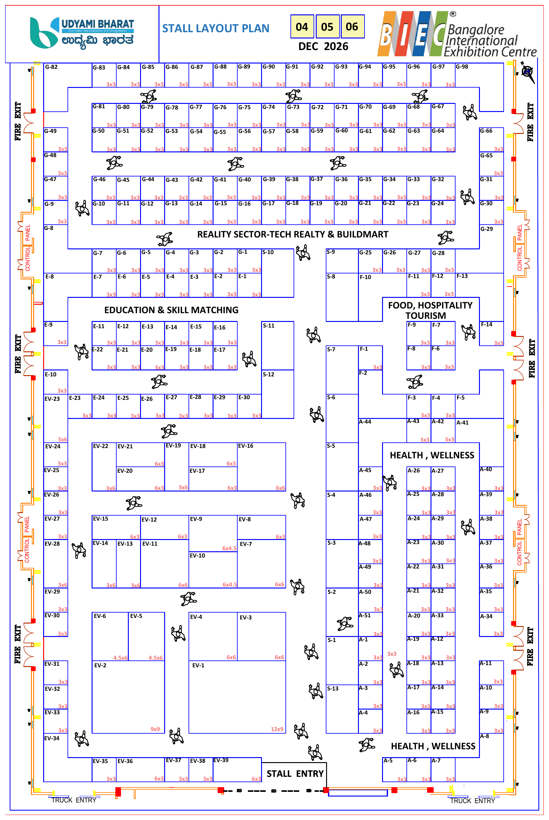 Udyami Bharat Expo 2026 official sector-wise floor plan