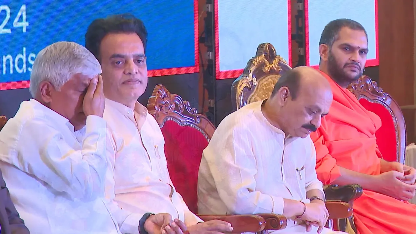Guests seated on stage at an earlier Udyami Bharat gathering