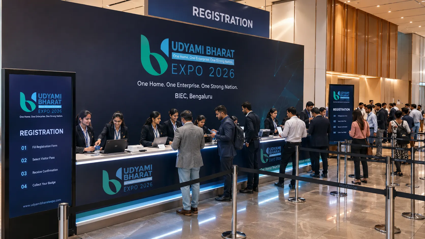 Udyami Bharat visitor registration experience visual